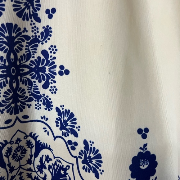 floral detailed White/blue long sleeves tunic dress Size S - Picture 4 of 4